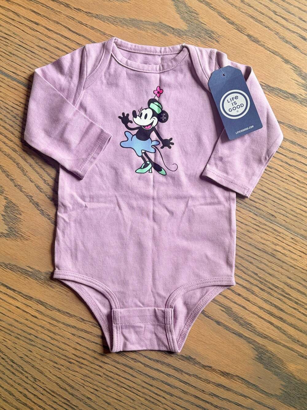Life is Good Minnie Mouse Crusher Baby Bodysuit